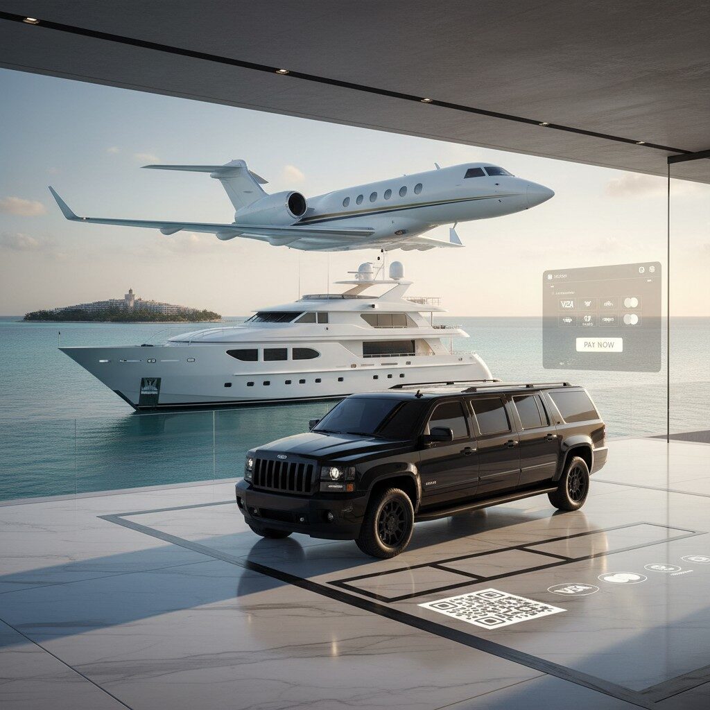 Luxury charter services including yacht, aviation and ground transportation that accept online payments for charter sales