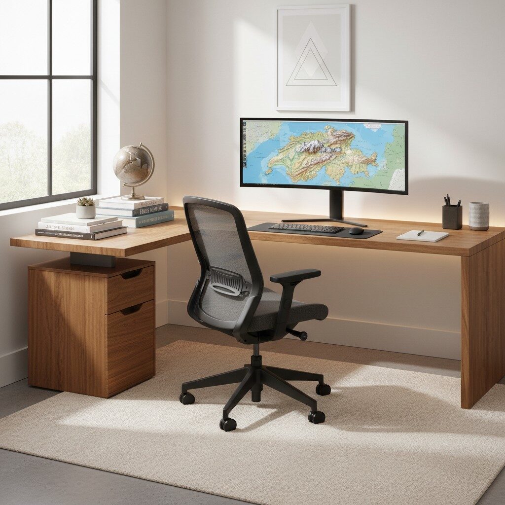 Home office workspace essential for learning how to become a travel agent from home
