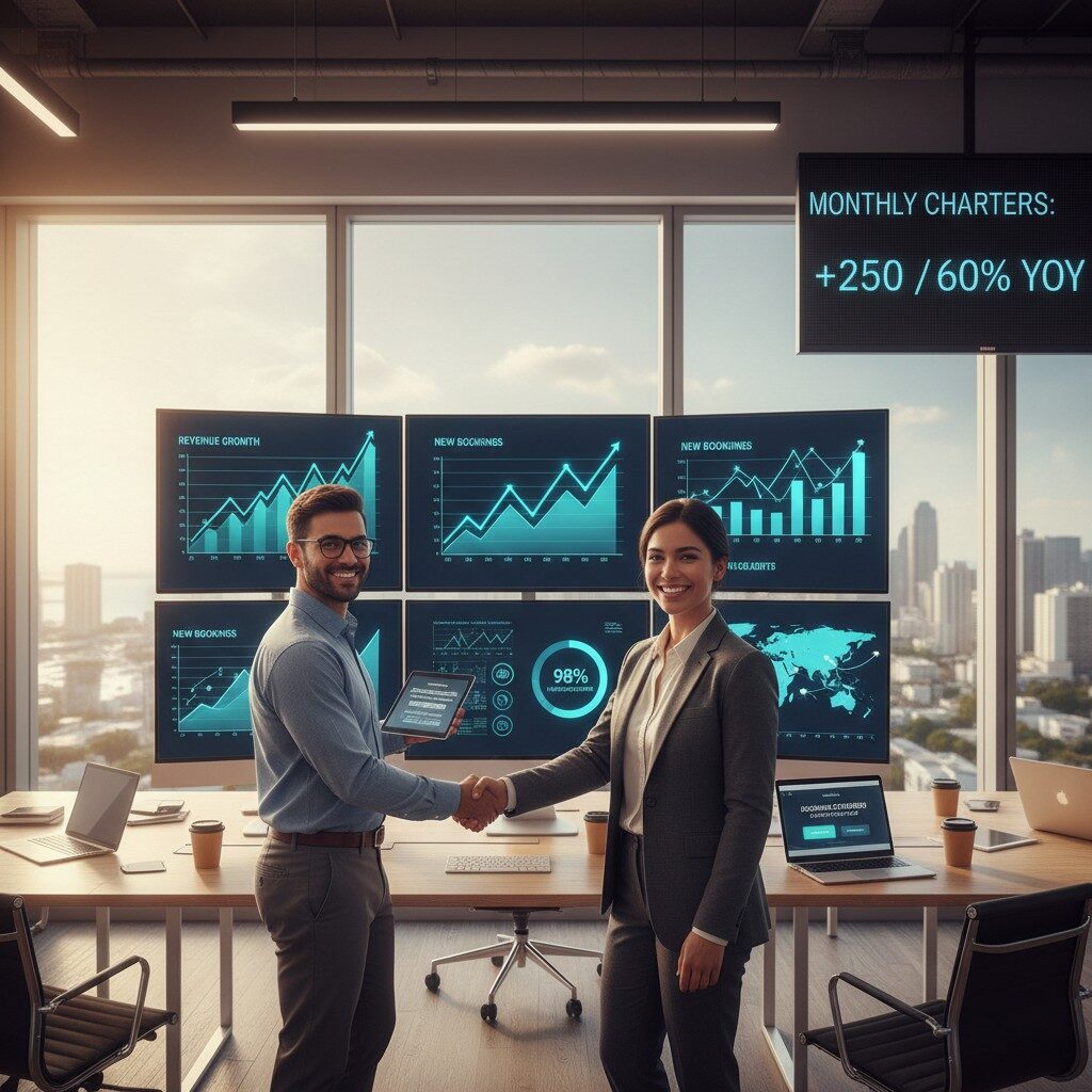 Business growth results from efficiently implementing systems to accept online payments for charter sales