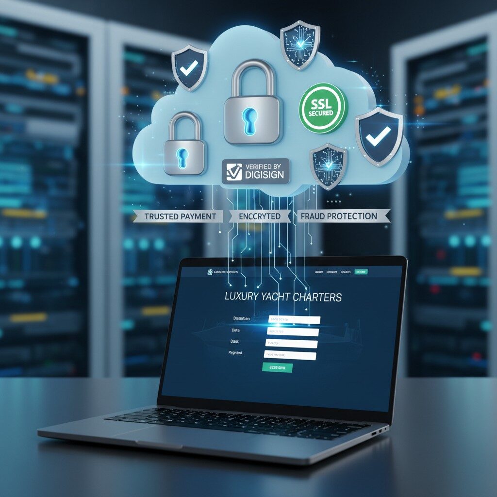 Security features protecting charter businesses that accept online payments for charter sales