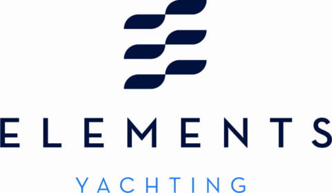 Logo of kleesto elements yachting featuring stylized waves above the company name. | kleesto