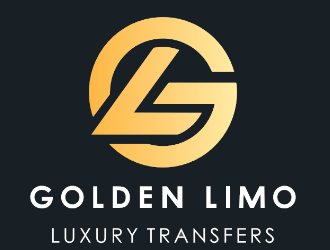 Logo of Kleesto golden limo luxury transfers featuring stylized initials "gl" in gold color on a black background. | kleesto